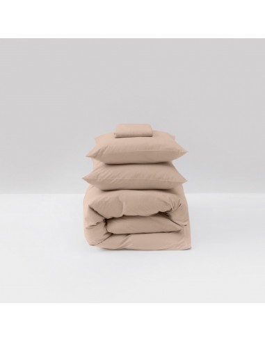 120 thread count washed cotton percale bedding set • Clay Beige Amélioration de cerveau avec