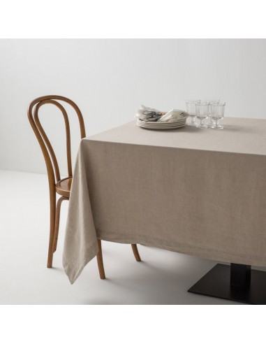 Natural washed linen tablecloth destockage