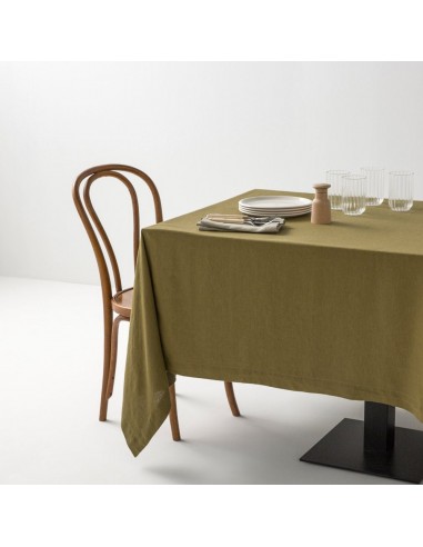 Washed linen tablecloth • Olive green Par le système avancé 