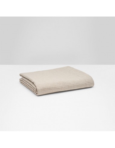 Flat sheet in washed linen 190g/m² • White Stripes plus qu'un jeu 