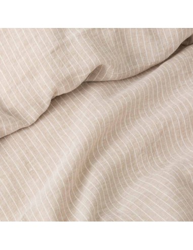 Washed linen duvet cover 190g/m² • White Stripes d'Europe débarque