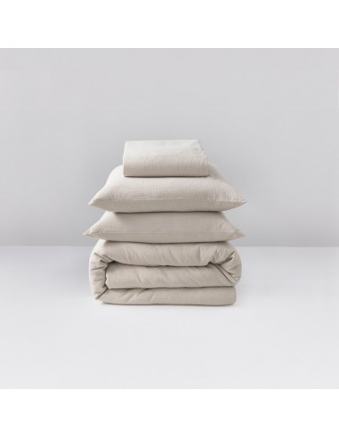 185g/m² cotton gauze bed linen set • Sand Beige des créatures d'habitude