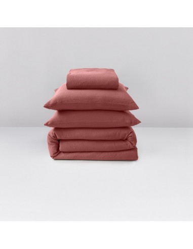 185g/m² cotton gauze bed linen set • Brick Pink 2 - 3 jours ouvrés.