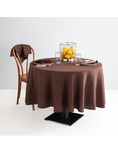 Washed linen tablecloth • Cocoa livraison et retour toujours gratuits