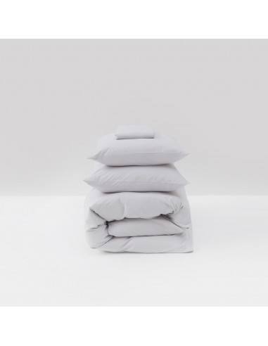 Parure de lit en percale de coton lavé 120 fils • Gris Galet sélection de produits