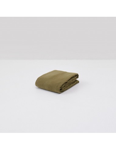 Drap plat en lin lavé 190g/m² • Vert Olive à prix réduit toute l'année