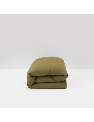 Housse de couette en lin lavé 190g/m² • Vert Olive livraison et retour toujours gratuits