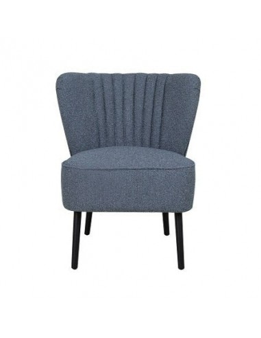 Fauteuil rétro Bouclette Bleu Dusty soldes