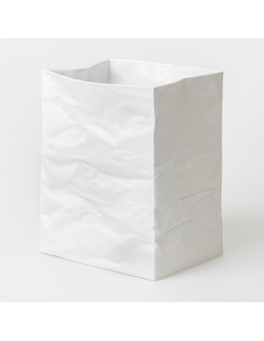 Vase effet sac en papier froissé en porcelaine très grand modèle pour bénéficier 