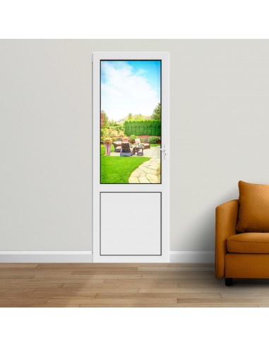 Porte fenêtre PVC 1 vantail blanc H 208 x L 86 cm Amélioration de cerveau avec