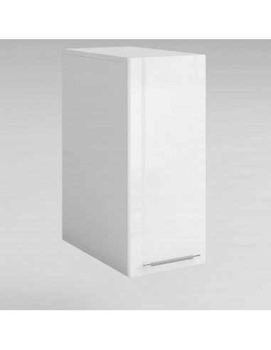 Meuble de cuisine haut blanc laqué 1 porte 2 étagères L 30 x H 72 cm Livraison rapide