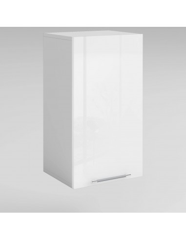 Meuble de cuisine haut blanc laqué 1 porte 2 étagères L 40 x H 72 cm 50% de réduction en Octobre 2024