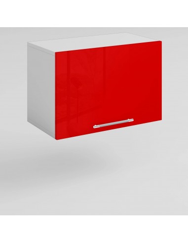 Meuble de cuisine haut sous hotte rouge laqué 1 porte 1 étagère L 60 x H 40 cm 2 - 3 jours ouvrés.