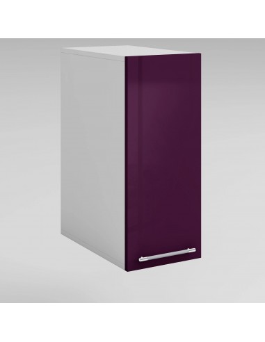 Meuble de cuisine haut aubergine laqué 1 porte 2 étagères L 30 x H 72 cm livraison et retour toujours gratuits