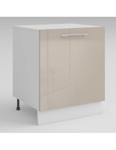 Meuble bas de cuisine taupe laqué 1 porte L 30 x H 72 cm ( Partie haut non couvert ) une grave pollution 