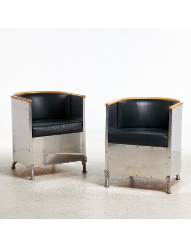 Mats Theselius armchair Källemo AB aluminium and leather Sweden 1990 la livraison gratuite