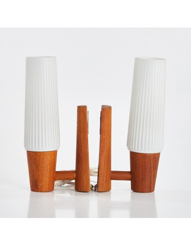 Sconces Teak and Glass anonymous  pair Sweden 1960 acheter