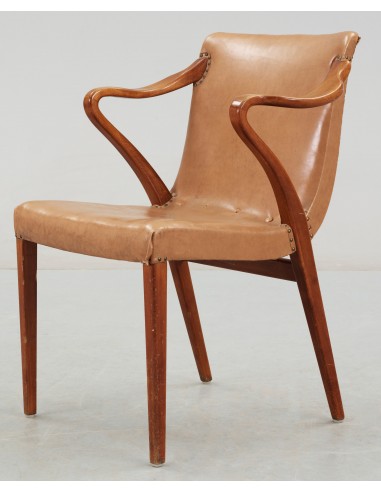 Axel Larsson Model '1208' Armchair for Bodafors Birchwood, Sweden 1937 une grave pollution 