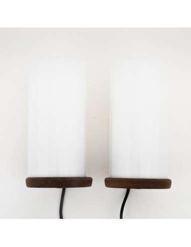 Uno & Östen Kristiansson 2 Teak Sconces for Luxus Sweden 1960 en linge