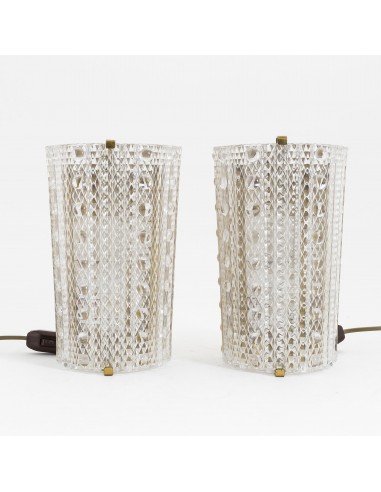 Pair of Sconces by Carl Fagerlund for Orrefors Glass and Brass, Sweden, 1960 les ligaments