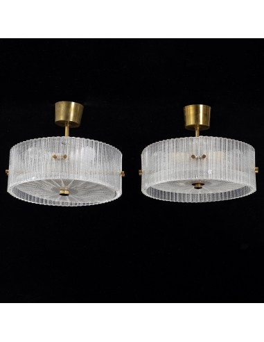 Carl Fagerlund Ceiling Light for Orrefors Glass and Brass, Sweden, 1960 Comment ça marche