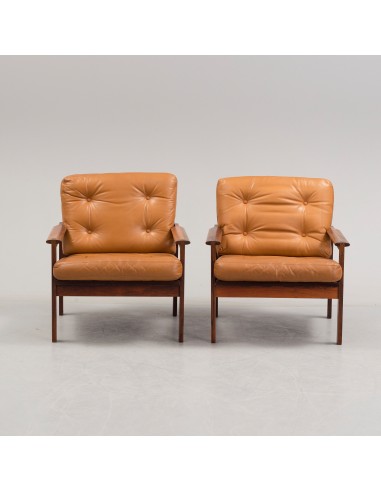 Illum Wikkelso pair of 'Capella' armchairs Denmark 1960 de l' environnement