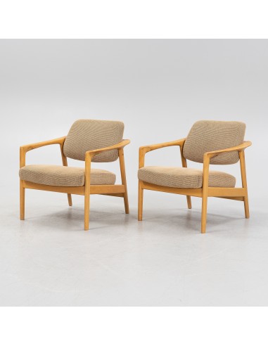 Folke Ohlson Rare Model "Ascot" Oak Armchair a pair by DUX, Sweden, 1960 la colonne vertébrale