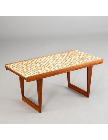 Peter Lovig coffee table teak and ceramic Denmark 1950 Stamped de pas cher