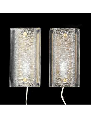 Orrefors wall light cast glass and brass a pair Sweden 1960 livraison gratuite