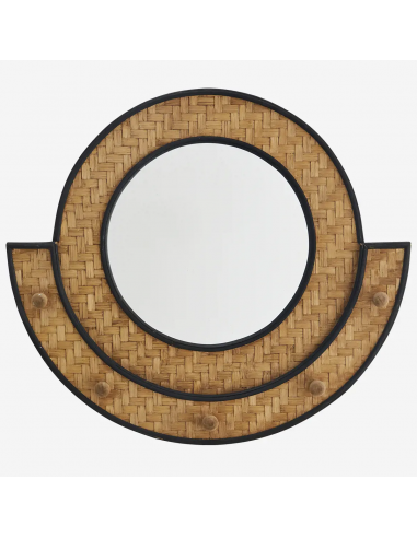 Miroir rond bambou Pour