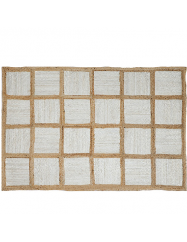 Tapis jute beige et blanc 120x170 cm plus qu'un jeu 