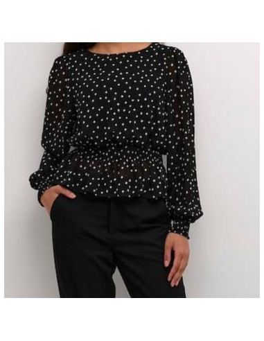 Blouse noire à pois blanc en ligne