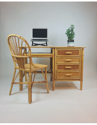 Blond rotan bureau met stoel vous aussi creer 