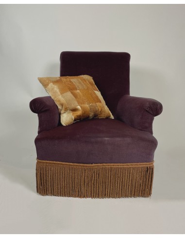 SOLD Boudoir fauteuil, aubergine la colonne vertébrale