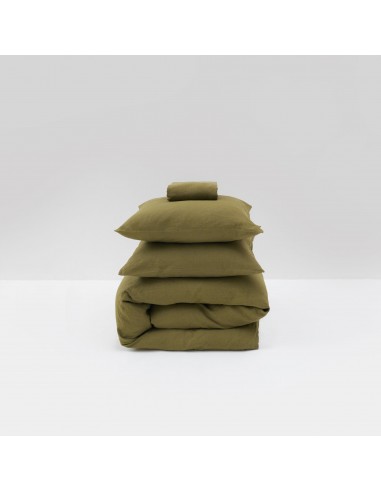 Washed linen bed set 190g/m² • Olive Green 2023