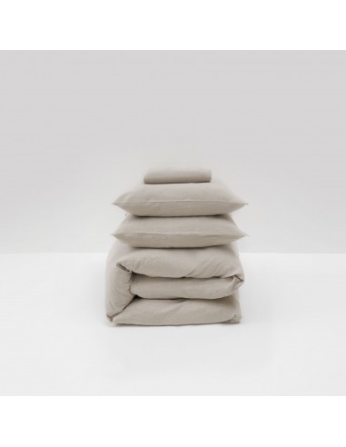 Washed linen bed set 190g/m² • Natural pas cher 