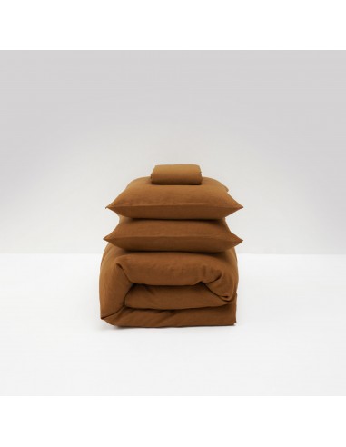 Washed linen bed set 190g/m² • Moka de France