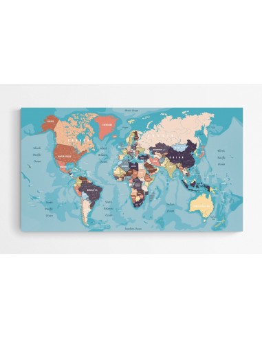 Grande carte monde murale Pour