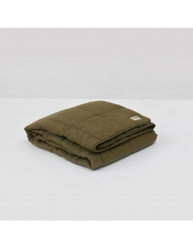 Linen comforter • Olive green Fin de série