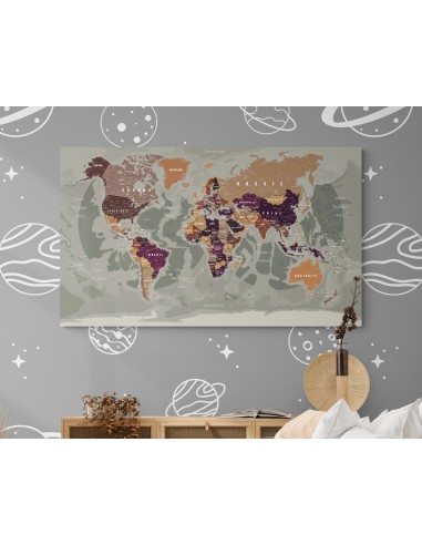 Planisphère mondial décoratif en français Découvrez la collection