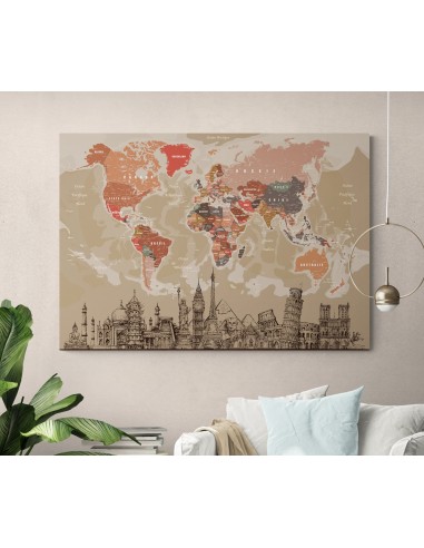 Map monde original en français pas cher 