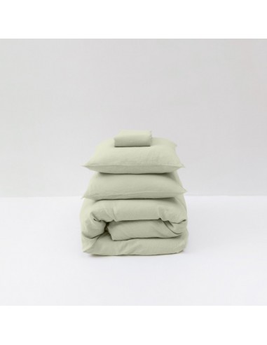 Washed linen bed set 190g/m² • Sage Green pas chere